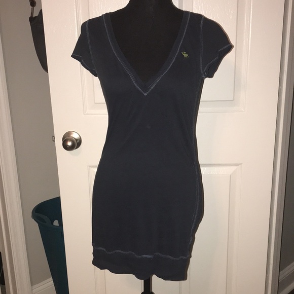 🖤VINTAGE ABERCROMBIE AND FITCH Y2K DARK NAVY HENLEY SHIRT TOP SIZE L🖤 - Picture 3 of 8